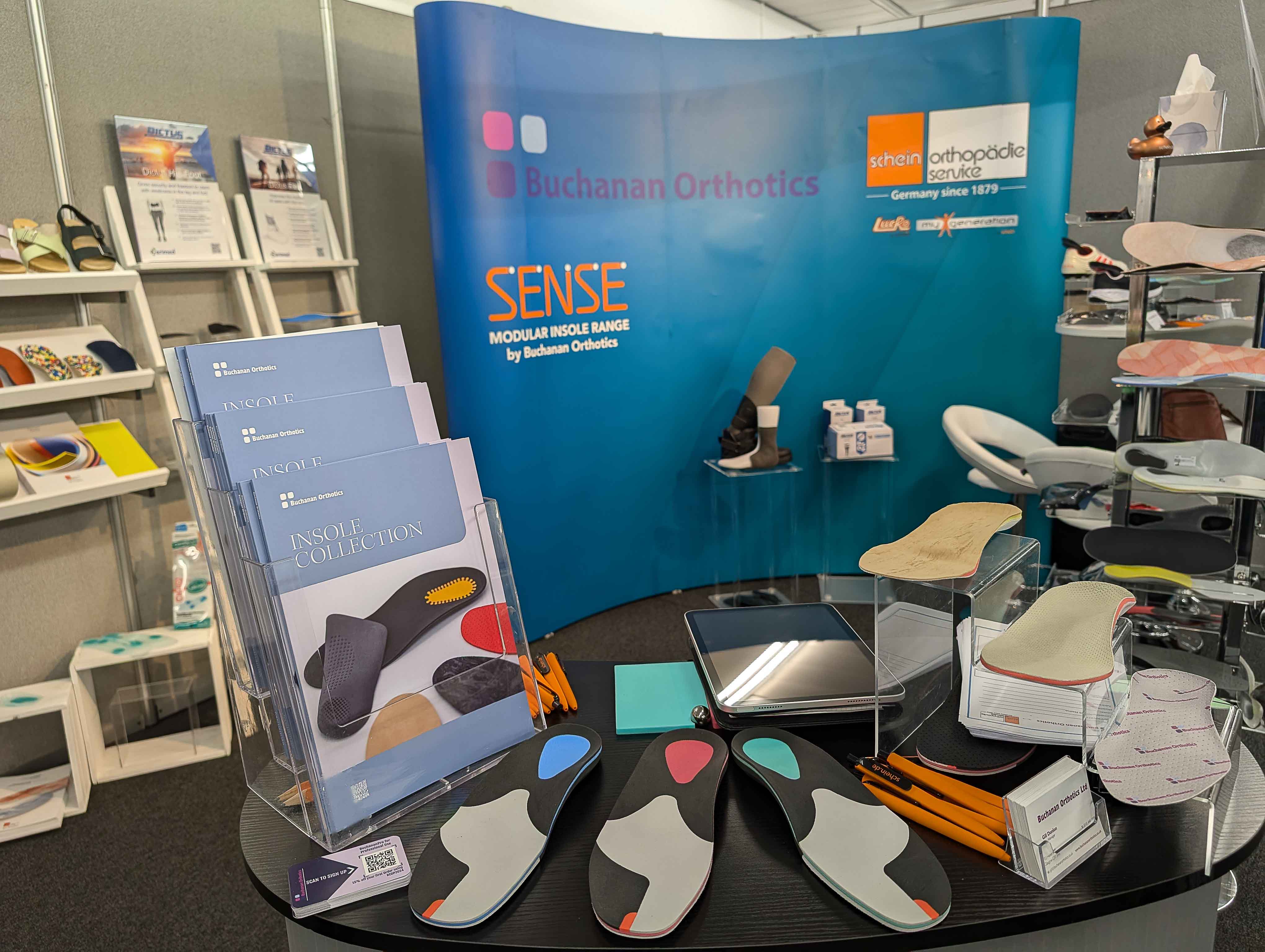 Conference stand and product catalogue at RCOP Buchanan orthotics